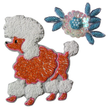  Spangle and Bead Flower Embroidered Patches ( Spangle and Bead Flower Embroidered Patches)