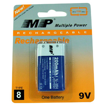  9v Ni-Cd or Ni-MH Rechargeable Batteries (9V Ni-Cd ou Ni-MH rechargeables)