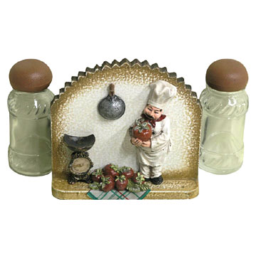  Spice 2-Bottle Holder of Chef Design (59-XH47126B) (Spice 2 Porte-bidon de Chef Design (59-XH47126B))