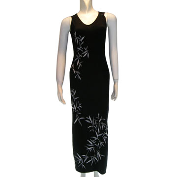 Ladies `Intarsia V-Ausschnitt One-piece Cashmere Kleid (Ladies `Intarsia V-Ausschnitt One-piece Cashmere Kleid)