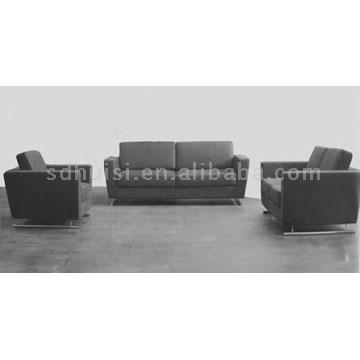  Fabric and Leather Sofa