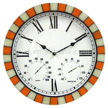  15" Mosaic Wall Weather Station Clock (15 "Mosaic Wall Weather Station Clock)