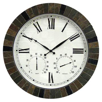  24.5" Wall Weather Station Clock (24,5 "Wall Wetterstation Clock)