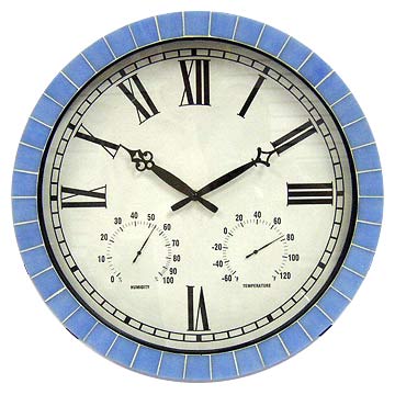  17" Wall Weather Station Clock (17 "mur de la station météorologique de l`Horloge)
