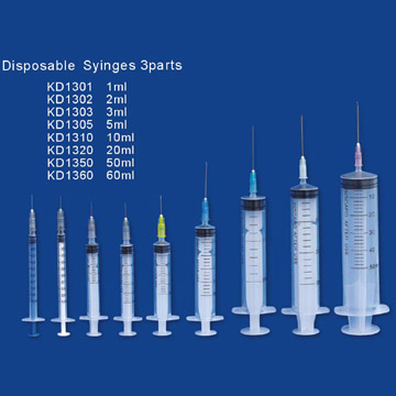  3 Parts Disposable Syringe (3 Parts seringues à usage unique)