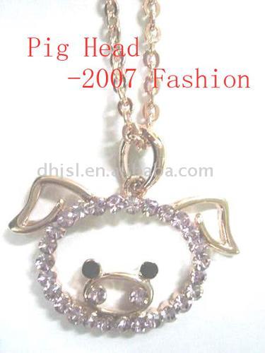  Alloy Pig Head Pendant