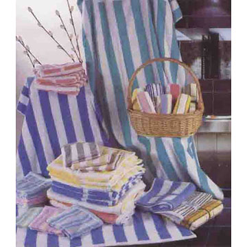  Jacquard Strip Bath Towels (Jacquard bande de bain Serviettes)