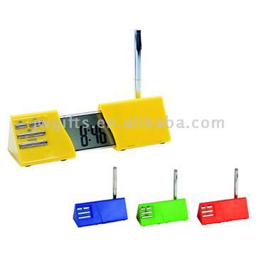  Desktop Calendar Clock With Temperature and Metal Pen (JW-1817) (Desktop Calendar Horloge avec la température et Metal Pen (JW-1817))