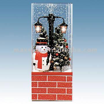  Music Snow Cube with Christmas Scene and Snowman