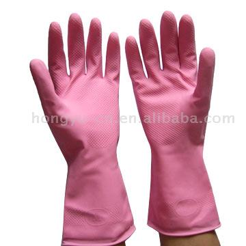  Flocklined Household Latex Gloves (Velourisiert Haushalt Latex-Handschuhe)