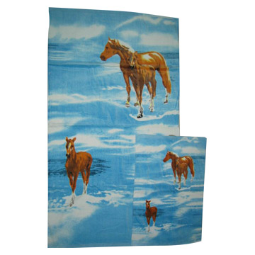  Veloured & Reactive Printed Beach Towel ( Veloured & Reactive Printed Beach Towel)