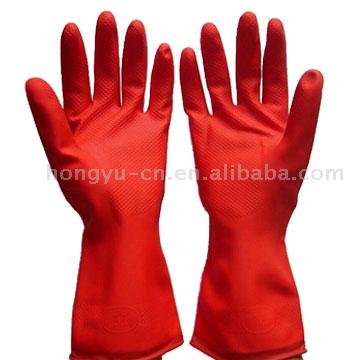  Flocklined Household Latex Gloves (Red) (Velourisiert Haushalt Latex-Handschuhe (Red))