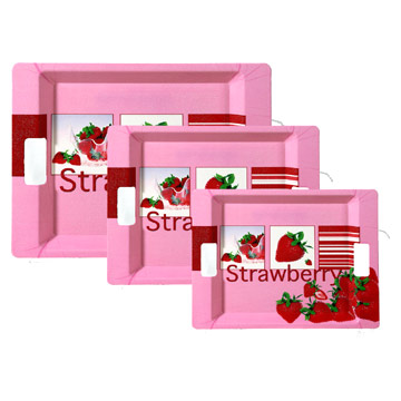 Plastic Rectangular Trays with Hole Handles on Two Sides