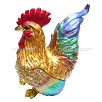  Rooster Design Jewelry Box (Hahn Design Schmuck-Box)