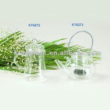  Glass Teapots with Iron Handle KT6272 (Théières en verre avec poignée en fer KT6272)