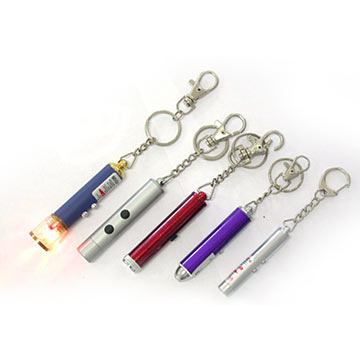  2-IN-1 Laser Pointers & LED Light Keychains (2-IN-1 Pointeurs Laser & LED Light Portes-clés)