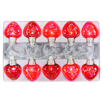  10L Glass Red/Pink Heart Valentine Twin Light ( 10L Glass Red/Pink Heart Valentine Twin Light)