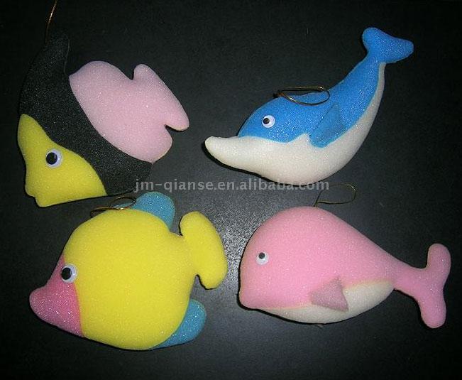  Colorful Fish Shaped Sponges (Colorful éponges en forme de poisson)