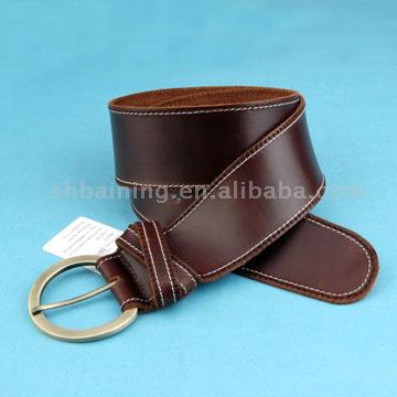  Genuine Leather Belt with Metal Buckle (Подлинное кожаный пояс с пряжкой металл)