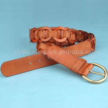  Genuine Leather Belt With Metal Buckle (Echtes Leder Gürtel mit Metallschnalle)