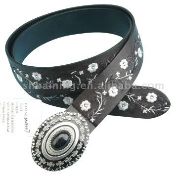  Leather Belt with Metal Buckle (Ledergürtel mit Schnalle)