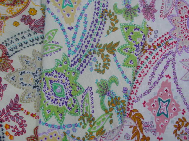  T/R Slub Fabric with Printing (with Spandex) ( T/R Slub Fabric with Printing (with Spandex))