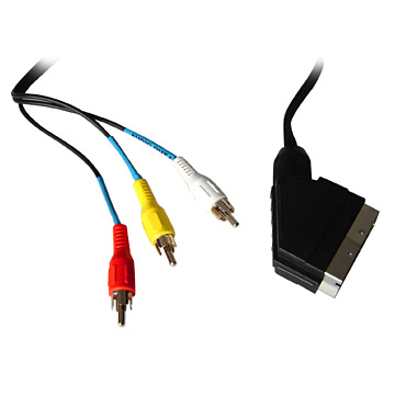  Scart Plug To 3RCA Cable (Scart Cable Plug Pour 3RCA)