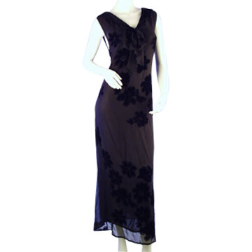  Rayon Silk Burn-Out Velvet Dress ( Rayon Silk Burn-Out Velvet Dress)