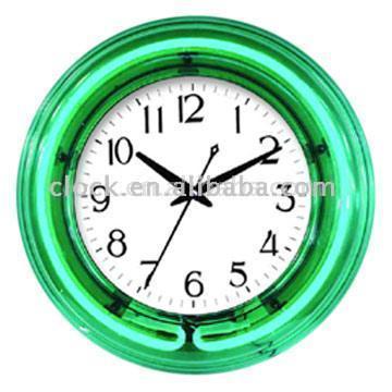  Wall Clock with Neon Light (Настенные часы с неоновый свет)