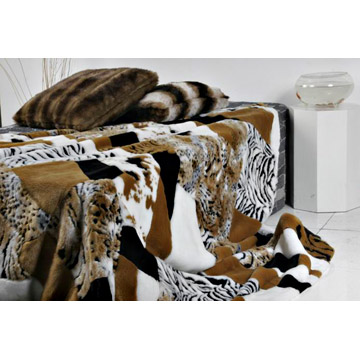  Synthetic Fur Jacquard Blanket / Throw ( Synthetic Fur Jacquard Blanket / Throw)