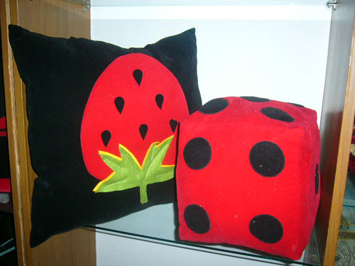  Flocking Cushion with Applique ( Flocking Cushion with Applique)