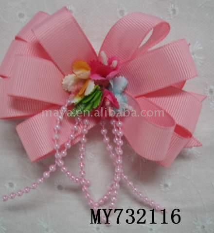  Hair Ribbon Bow and Flower with Clips ( Hair Ribbon Bow and Flower with Clips)