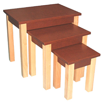  Faux Leather Nest of Tables (S/3) ( Faux Leather Nest of Tables (S/3))