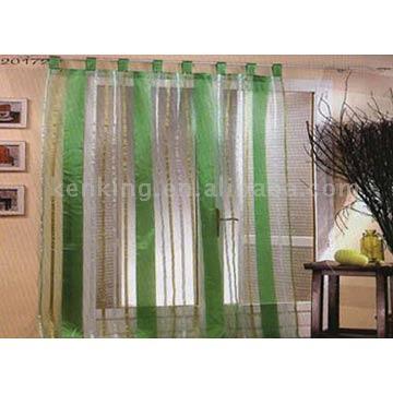  Organza Banded Satin Curtain (Banded Organza Satin Rideau)