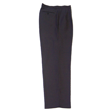  Men`s T/R Double-Pleat Slant Trousers