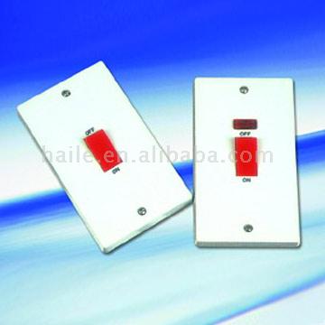 45A 1 Gang Double Pole Switches + Neon, Double Plate Switches (45A 1 Gang Double Pole ключи + Neon, Double Plate ключи)