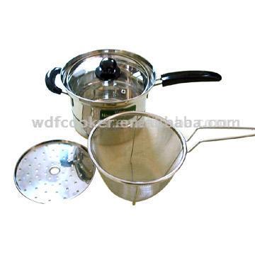  S/S Noodle Pots with Glass Lid
