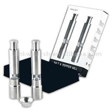  Stainless Steel Salt and Pepper Mills (Stainless Steel Mills, sel et poivre)