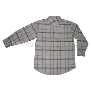  100% Cotton Striped Long Sleeve Oxford Shirt