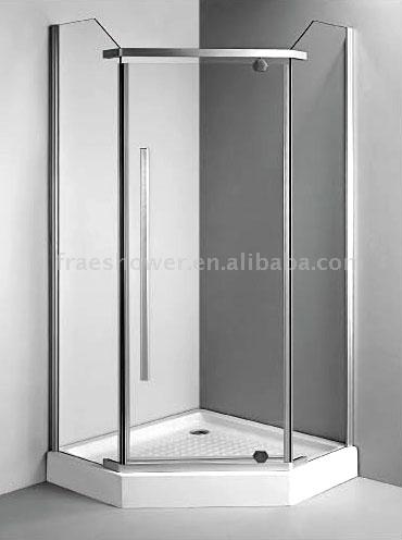  Diamond-Shaped Shower Enclosure with Single Pivot Door (En forme de losange Douche avec Single Pivot de porte)