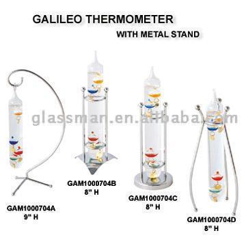 Galileo-Thermometer mit Metall-Stand (Galileo-Thermometer mit Metall-Stand)