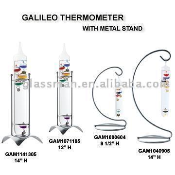 Galileo-Thermometer mit Metall-Stand (Galileo-Thermometer mit Metall-Stand)