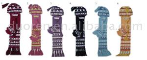  3pc Knitted Scarf Set ()