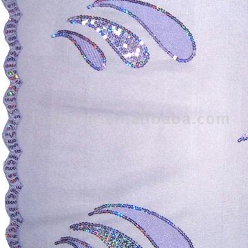  Embroidery with Paillette Fabric (Вышивка с блестка Ткани)