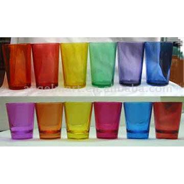  Colored Glass Cups (Coupes en verre coloré)