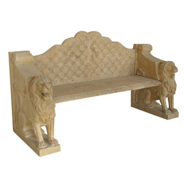  Yellow Stone Lion Bench (Желтый Каменный лев скамьи)