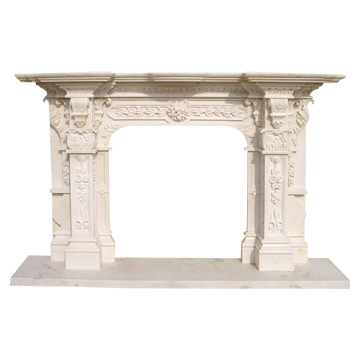  Natural White Marble Fireplace (Природные Белый мраморный камин)