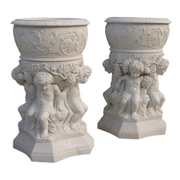  White Marble Boy Pots (Белый Мраморном Boy Горшки)