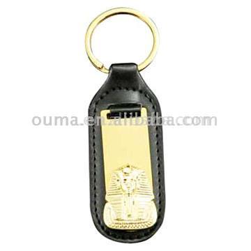  Leather Key Chain with Metal Logo ( Leather Key Chain with Metal Logo)