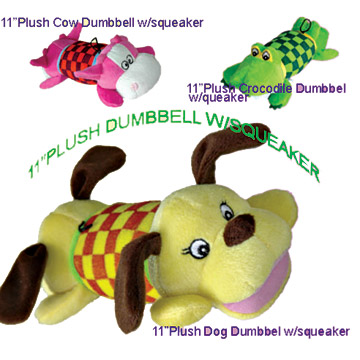  11" Plush Animal Dumbbell Pet Toys (11 "Plush Animal haltères Pet Toys)